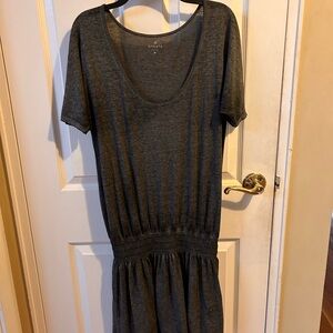 Athleta grey elastic waist mini dress